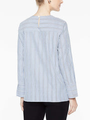Cross Stripe Blouse Color Indigo/White