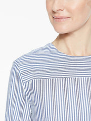 Cross Stripe Blouse Color Indigo/White
