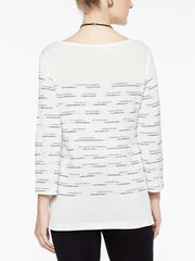 Striated Pattern Tunic Color White/Black
