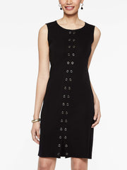 Grommet Panel Sheath Dress