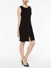 Grommet Panel Sheath Dress