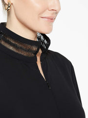 Lattice Trim Crepe de Chine Tunic