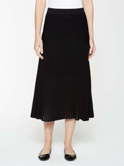 A-Line Multi Stitch Skirt Color Black