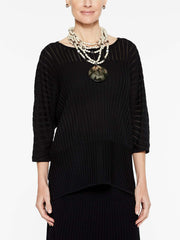 Multi-Stitch Dolman Top Color Black