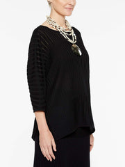 Multi-Stitch Dolman Top Color Black