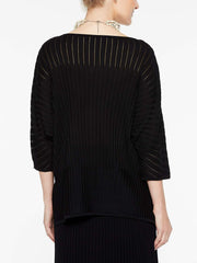 Multi-Stitch Dolman Top Color Black