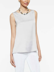 Steel Grey Crepe de Chine Tank