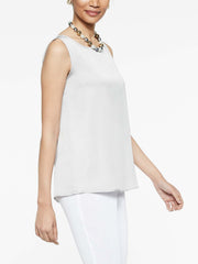 Steel Grey Crepe de Chine Tank