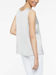Steel Grey Crepe de Chine Tank