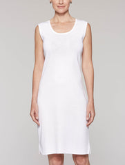 White Sleeveless Sheath Dress