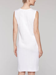 White Sleeveless Sheath Dress