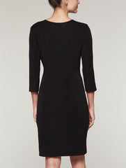 Black 3/4 Sleeve Sheath Dress