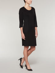 Black 3/4 Sleeve Sheath Dress