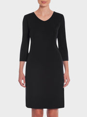 3/4 Sleeve V-Neck Knit Sheath Dress
