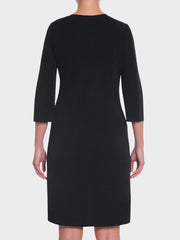 3/4 Sleeve V-Neck Knit Sheath Dress