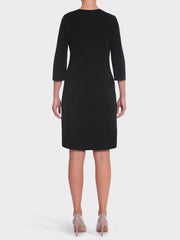 3/4 Sleeve V-Neck Knit Sheath Dress