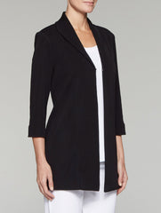 Black Wing Collar Swing Jacket