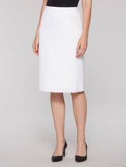 White 25" Lined Straight Skirt