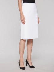 White 25" Lined Straight Skirt