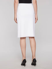 White 25" Lined Straight Skirt