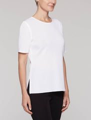 Petite White 23" Short Sleeve Tunic