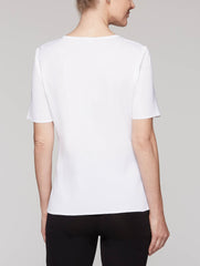 Petite White 23" Short Sleeve Tunic