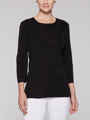 Black 27" 3/4 Sleeve Tunic