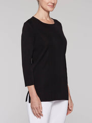 Black 27" 3/4 Sleeve Tunic
