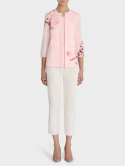 Sugar Pink Embroidered Floral Jacket