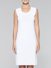 White Sleeveless Sheath Dress