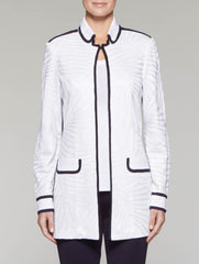 Jacquard Contrast Trim Jacket