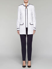 Jacquard Contrast Trim Jacket
