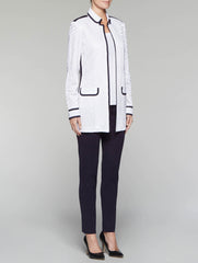 Jacquard Contrast Trim Jacket