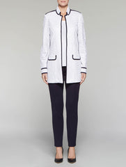 Jacquard Contrast Trim Jacket