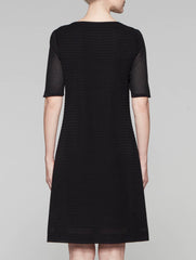 Sheer Trim A-Line Dress