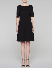 Sheer Trim A-Line Dress