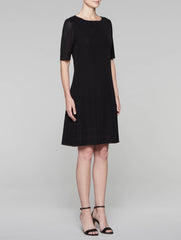 Sheer Trim A-Line Dress