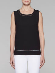 Black 25" Crepe de Chine Tank