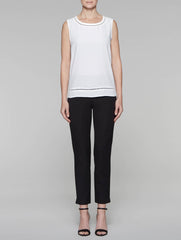 White 25" Crepe de Chine Tank