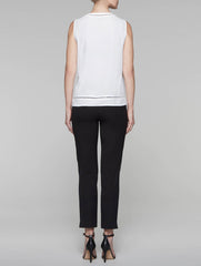 White 25" Crepe de Chine Tank
