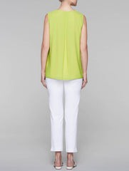 Sweetgrass and White Double Layer Tank