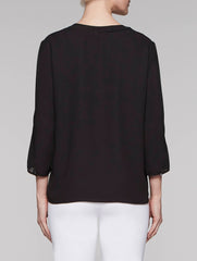 CDC Blouse with Sheer V-Neck Inset