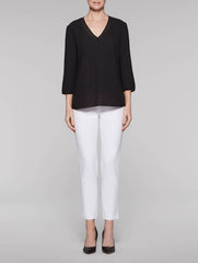 CDC Blouse with Sheer V-Neck Inset