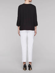 CDC Blouse with Sheer V-Neck Inset