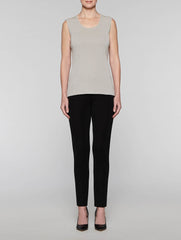 Almond Beige Scoop Neck Tank