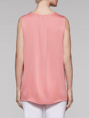 Sky Blush and Silver Crepe de Chine Tank