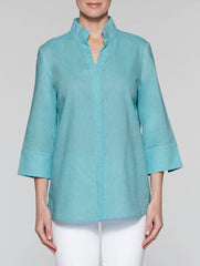 Aqua Linen Blend Tunic