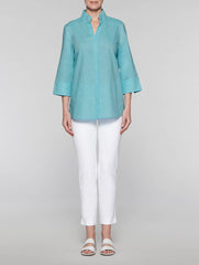 Aqua Linen Blend Tunic
