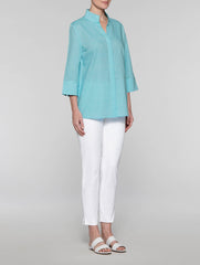 Aqua Linen Blend Tunic