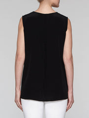Black and White Double Layer Crepe Tank